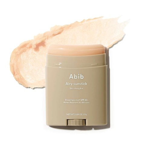 Abib Airy Sunstick SPF 50+ | Broad Spectrum Semi-Matte Sunscreen Stick for Oily Skin - 0.81 oz