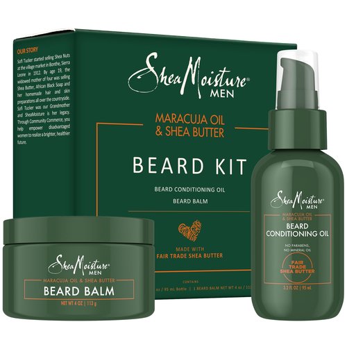 SheaMoisture Beard Care Gift Set – Natural Beard Oil & Beard Balm Scented with Essential Oils, Gift for Men (2 Piece Set)