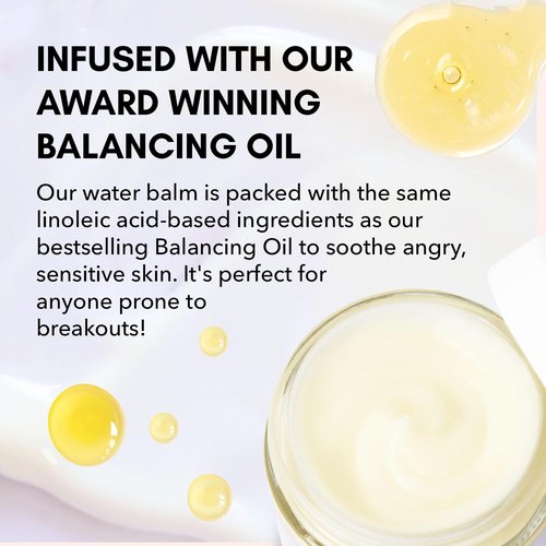 Clover Balancing Water Balm - Natural Gel-Cream Moisturizer for Sensitive Skin | Hydrates & Soothes with Linoleic Acid, Ceramides & Peptides | Vegan & Cruelty-Free - 2 oz (60 ml)