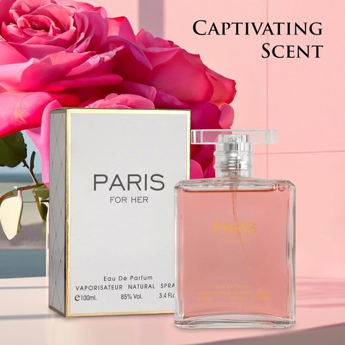 NovoGlow Paris Eau de Parfum Spray for Her - Long-Lasting Casual Fragrance, 3.4 Oz Bottle | Perfect Gift for Any Occasion