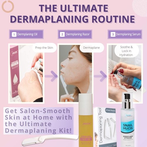 Jasclair Dermaplaning Oil for Women (1.7 Fl Oz) | Pre & Post Shave Oil for Smooth Glide & Skin Protection | Use with Dermaplane Razor for Peach Fuzz | Unscented & Natural
