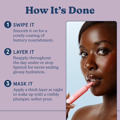 Blume Tri-Peptide Lip Balm - Bubblegum Pink Tinted Moisturizer with Shea Butter & Squalane | 0.4 Fl Oz