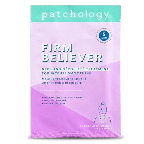 Patchology Firm Believer Hydrogel Neck & Chest Mask - Targeted Hydration & Smooth Skin, 5-Minute Spa Treatment
