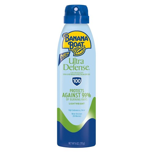 Banana Boat Ultra Defense Clear Sunscreen Spray SPF 100 - Lightweight & Water Resistant, 6oz