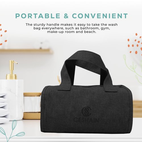 4-in-1 Hanging Toiletry bag - Roll-Up Makeup Bag - 4 Detachable PVC Zip Pouches – 600D Oxford Fabric, Versatile Travel Toiletry Organizer Bag - Makeup, Cosmetics, First Aid, Medicine Personal Care,…