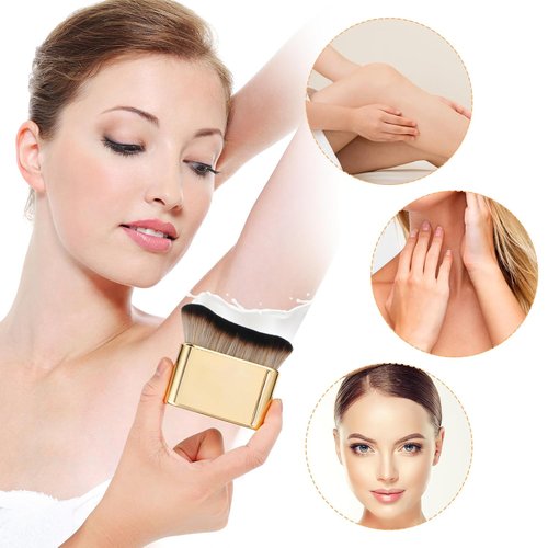 Divina Vitae Self Tan Brush - Soft Body Makeup Tool for Flawless Tanning | Portable Gold Design