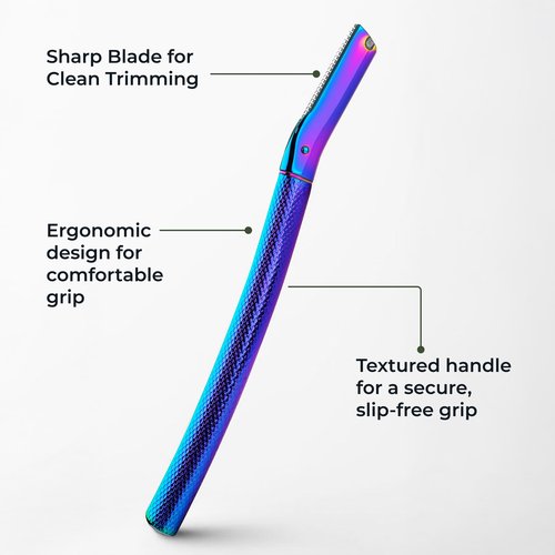 Eyebrow Razor, Face Razors for Women&Men, Eyebrow Trimmer Shaper with Precision Cover, Facial Shaver with 6 Blades (Rainbow)