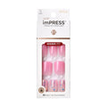 KISS imPRESS Press-On Nails - Dream It Up Design, Light Pink, Short Squoval Shape | 30 Nails & Accessories Included