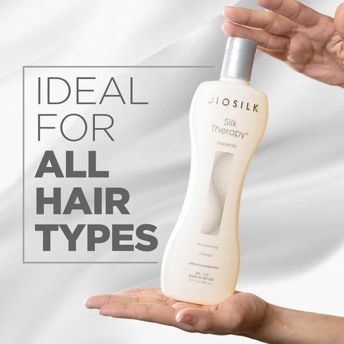 BioSilk Silk Therapy Shampoo - Gentle Cleanser for Healthy, Shiny Hair | Sulfate-Free, 12 Oz