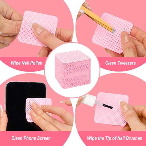 Skiennix Lint-Free Nail Wipes - 540PCS Super Absorbent Nail Polish Remover & Eyelash Extension Wipes