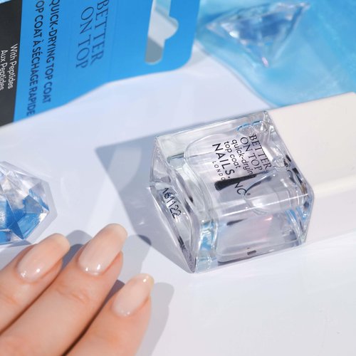 Nails Inc Better On Top, With Peptides, Glossy, Top Coat, High Shine, No Chip, Long Lasting, Quick Dry, Air Dry, Professional Manicure & Pedicure, Fingernails & Toenails, Vegan Nail Polish, 0.47 Fl Oz