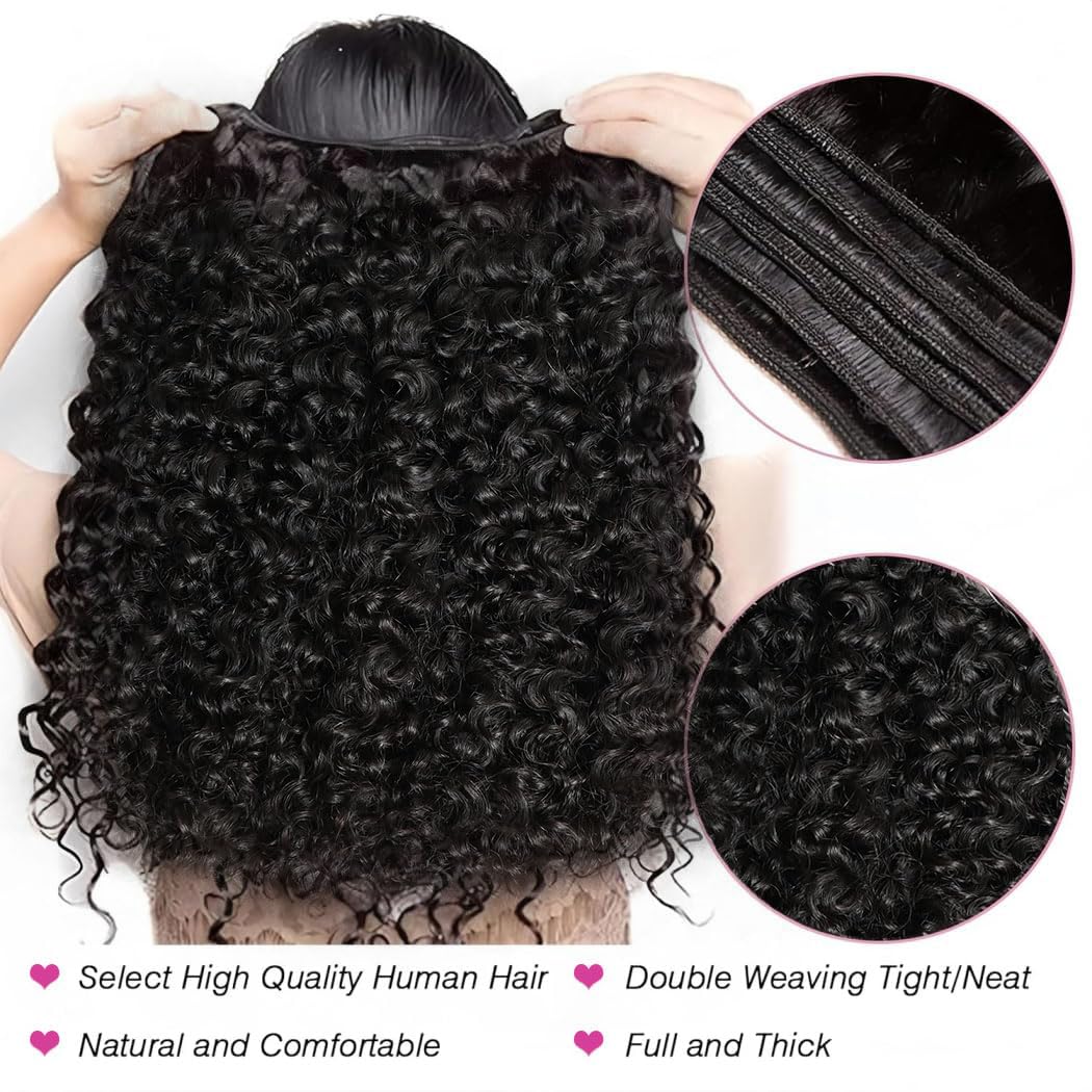 VIPbeauty Burmese Curly Human Hair Bundles One Curly Bundles Unprocessed 3C4A Burmese Raw Hair Extension Real Human Hair 16A Natural Color Spiral Hair Weft Extensions Quick Weave Bundle 14 Inch