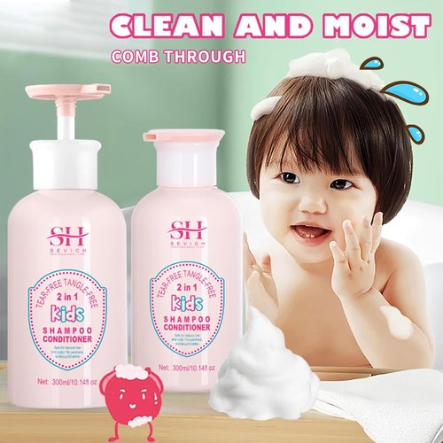 SEVICH Kids Shampoo & Conditioner 2-in-1 - Tear-Free, Hypoallergenic Formula for Sensitive Scalp | 10.14 fl oz (300ml)