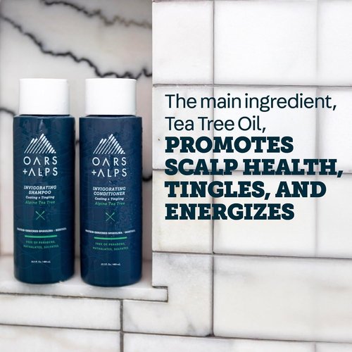 Oars + Alps Men's Sulfate-Free Hair Shampoo - Nourishing Formula with Witch Hazel & Tea Tree Oil | 13.5oz