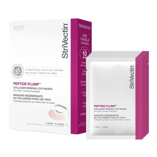 StriVectin Peptide Plump Eye Masks - Renewing Collagen & Smoothing Formula for Youthful Skin