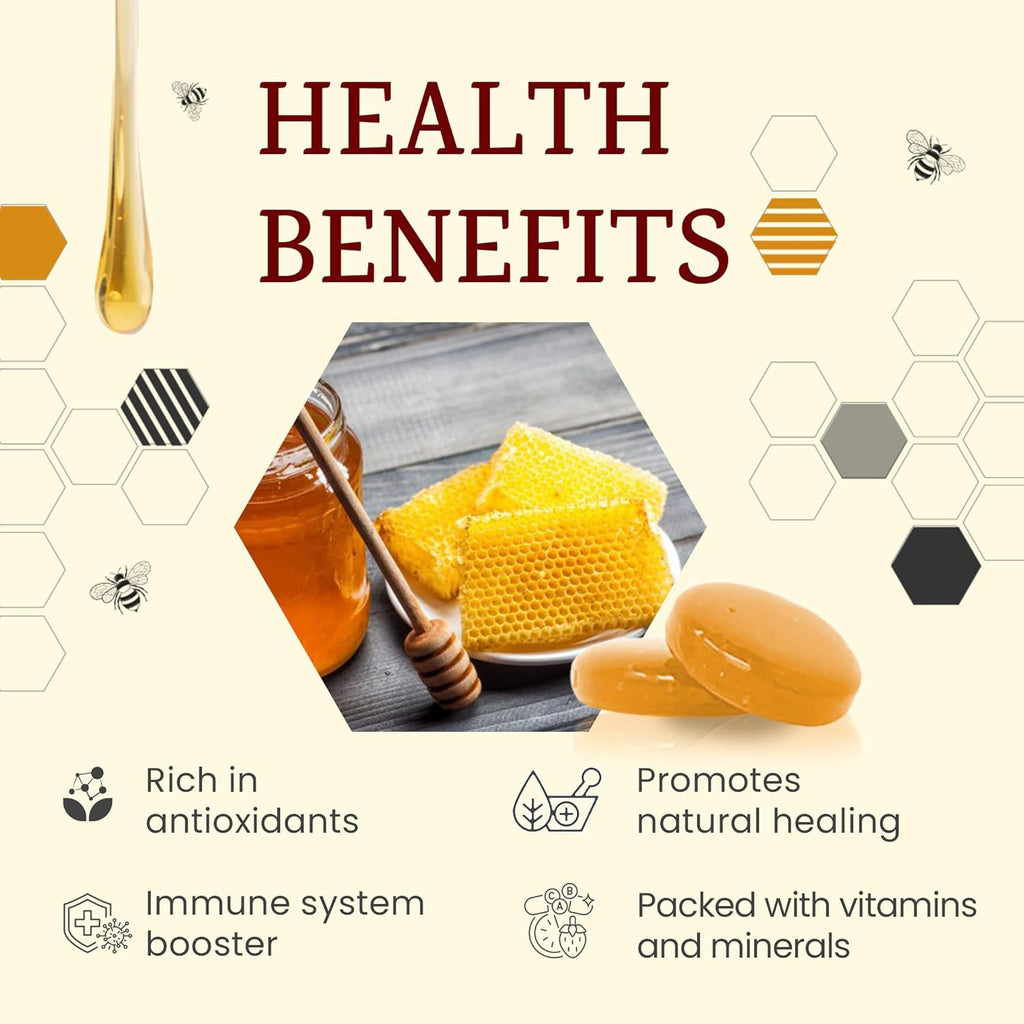 Wellbee's 100% Pure Honey Candy - Natural Cough Drops - Healthy & Paleo Friendly - 20 Pack