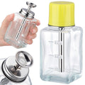 Noverlife 6Oz / 180ml Glass Push Down Pump Dispenser w/Copper Core, Acetone Pump Dispenser Alcohol Dispenser Push Down, Nail Polish Remover Pump Dispenser Bottle Push Down Hand Pumping Press Container