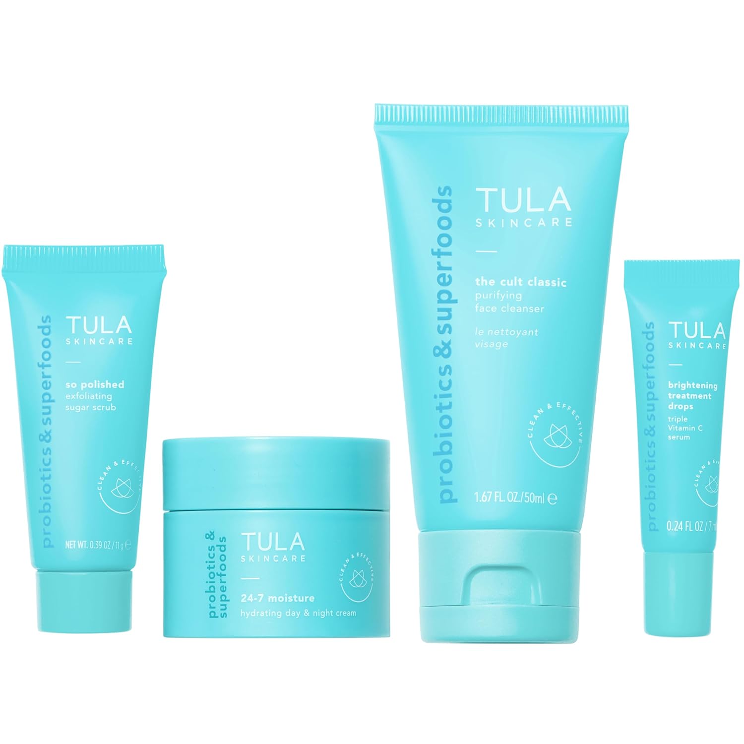 Tula Skin Care Travel Kit - Best Sellers Facial Cleanser, Moisturizer & Vitamin C Serum for Radiant Skin - 1.0 Count