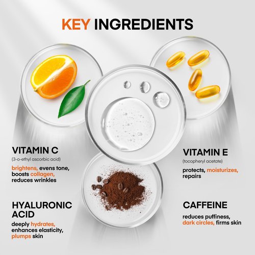 HealthyDerm Super Vitamin C Serum for Women Over 70: Niacinamide, Vitamin C, Hyaluronic Acid, Peptides, Vitamin E, Caffeine, Bakuchiol, Hydrating, Lifting, Face Wrinkle & Age Spots Reduction