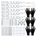 ChiMunllin 120PCS Body Piercing Kit Surgical Steel 14G 16G 20G BCR CBR Labret Lip Rings Cartilage Daith Earrings Nose Septum Nose Studs Belly Button Rings Jewelry Needles Gloves Clamps Tools