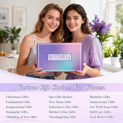 Birthday Gifts for Women Self Care Gifts Get Well Soon Gifts, Valentine's Day Gift Lavender Relaxing Spa Gift Basket Care Package, Gifts Box Thank You Gift for Mom Wife Girlfriend Friends Sisters
