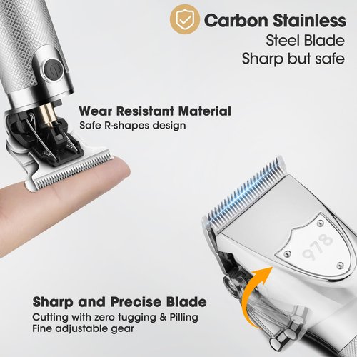 Lanumi Professional Hair Clippers Electric Razor Shavers Men 3 Piece Set Rechargeable Clippers and Trimmers Beard Trimmer Barber Kit with Travel Case Clippers for Hair Cutting Gifts for him