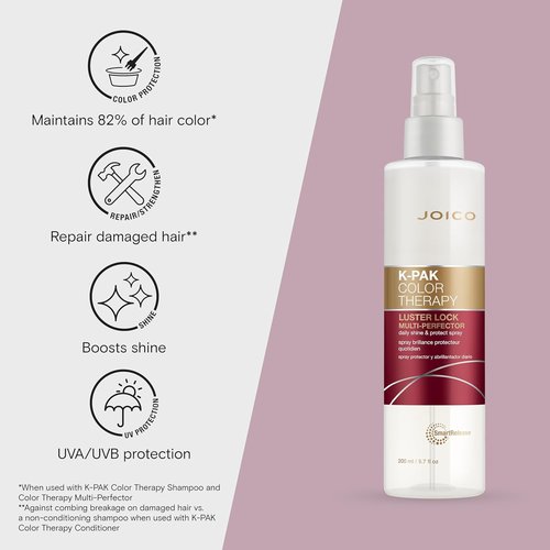 Joico K-PAK Color Therapy Luster Lock Spray - Daily Shine & Protection for Color-Treated Hair | Instantly Detangles & Controls Frizz