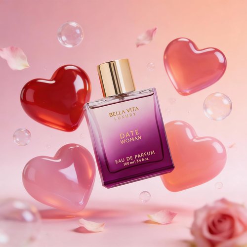 Bellavita Luxury DATE Eau de Parfum - 100 ml | Floral Women's Perfume with Pink Pepper, Jasmine & Moss Notes