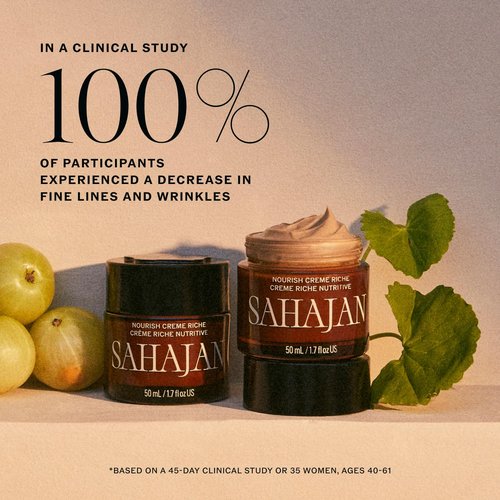 Sahajan Nourish Crème Riche - Anti-Aging Face Moisturizer with Vitamin C & Centella | Hydrating Cream for Fine Lines & Firmness | 1.7 fl oz