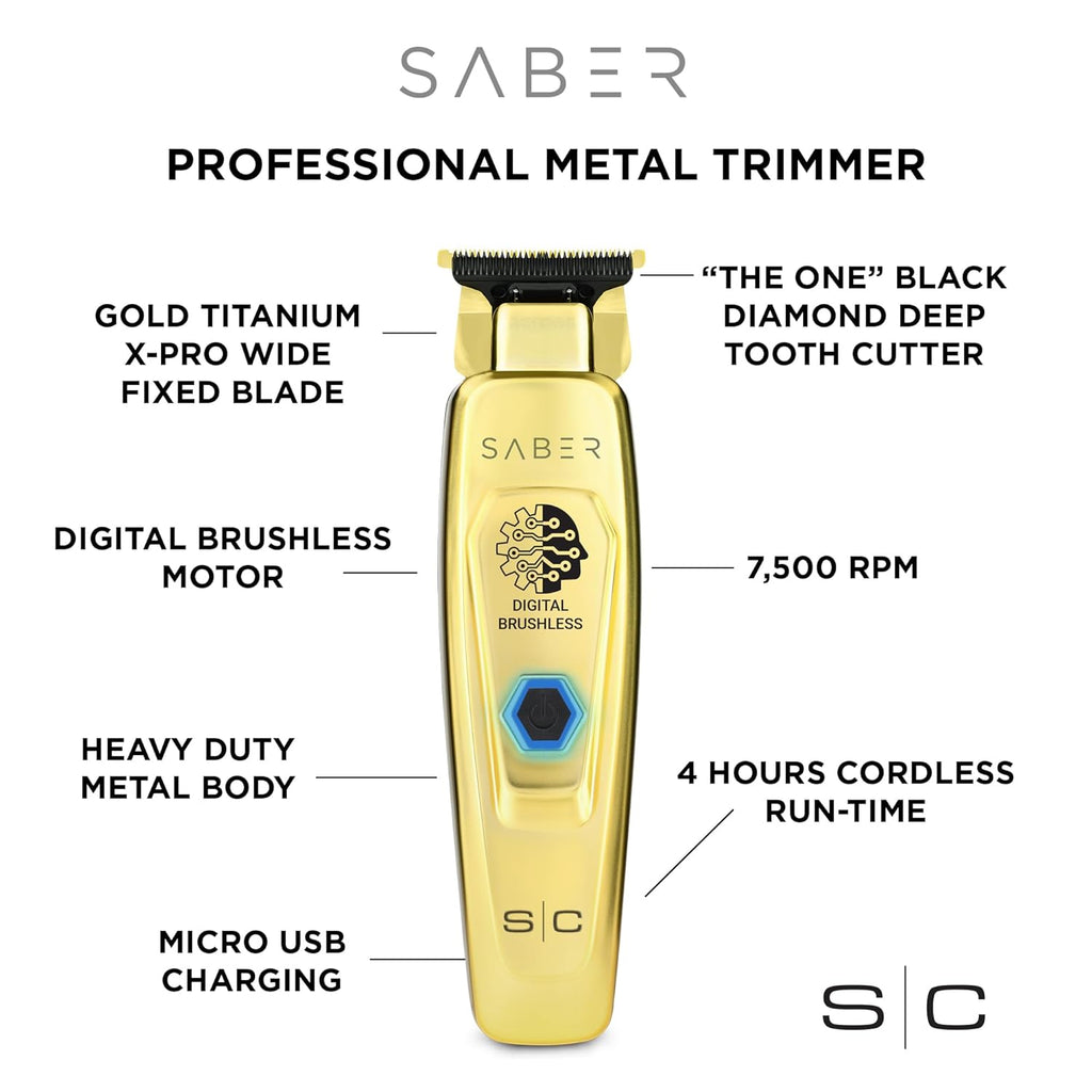 StyleCraft Professional Cordless Hair Trimmers - Full Metal Body with Digital Brushless Motor