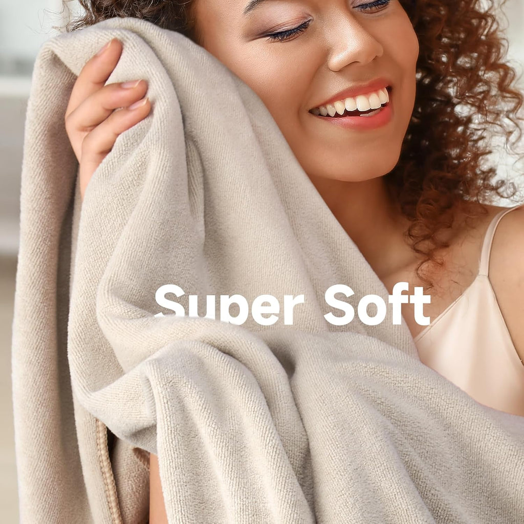 Umisleep Microfiber Hair Towel - Super Absorbent Wrap for Long, Thick Curly Hair | 41" x 22" - Camel