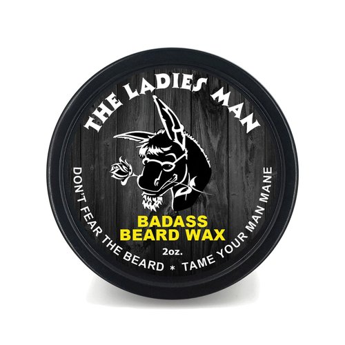 Badass Beard Care Beard Wax For Men - The Ladies Man, 2 oz - Softens Beard Hair, Leaves Your Beard Looking and Feeling More Dense