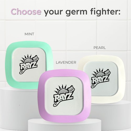 Rayz UV-C Toothbrush Sanitizer | Portable & Rechargeable | 99.9% Sanitization in 3 Minutes | Wall Mountable, Travel-Friendly & TSA-Approved (Lavender)
