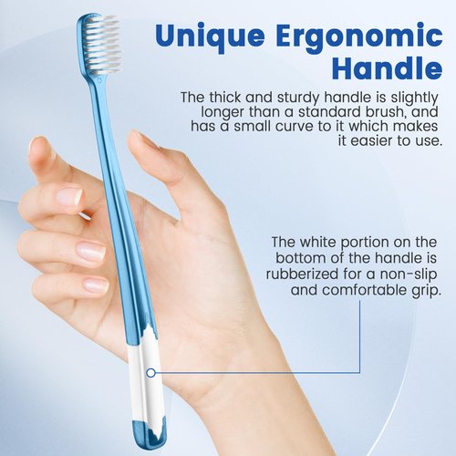 Frekare Soft Toothbrushes for Adults, Manual Soft Bristle Flossing Toothbrush with Covers, Periodontist Design Tapered Bristles for Sensitive Teeth and Gums, 6 Count