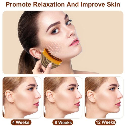 Lymphatic Contour Face Brush, Contour Face Brush Lymphatic Drainage Massager for Face, Ergonomically Designed to Fit The Skin Precisely and Relieve Fatigue (2PCS)