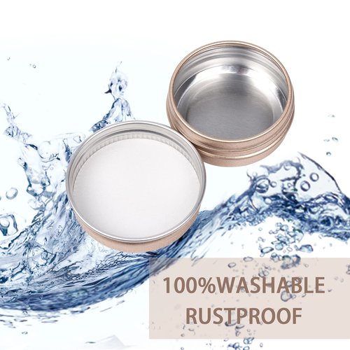 270pcs 0.5 oz / 15ml Bulk Packaging Screw Top Aluminum Tin Jar with Screw Lid and Blank Labels (Champagne)
