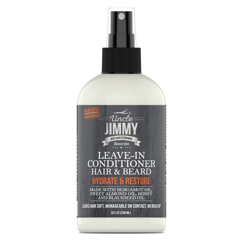 Uncle Jimmy Products Leave-In Conditioner for Healthy Beard Growth, Softening Hair, Hydrating Skin, and Eliminating Dandruff - 8 Fl Oz