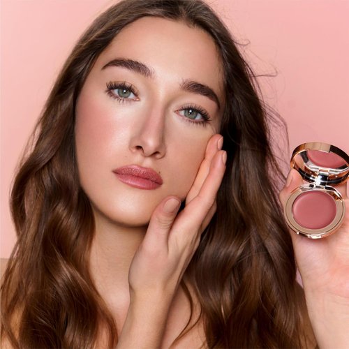 Charlotte Tilbury Pillow Talk Lip & Cheek Cream Blush - Hydrating Makeup for a Dewy Finish - Enriched with Vitamin E & Beeswax