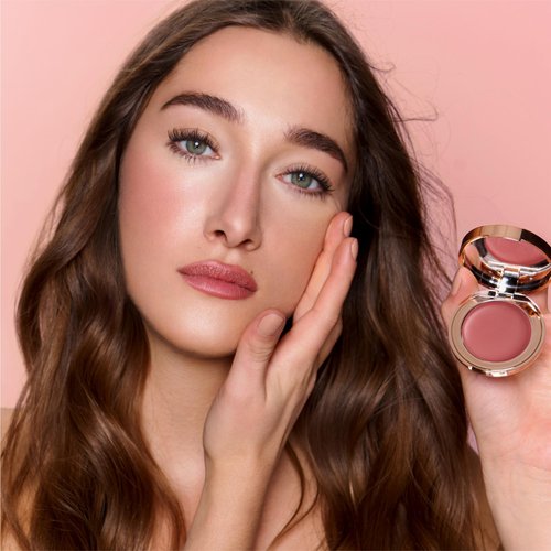 Charlotte Tilbury Pillow Talk Lip & Cheek Cream Blush - Hydrating Face Makeup with a Dewy, Sheer Finish - Enriched with Vitamin E & Beeswax to Soften Skin - Colour of Dreams