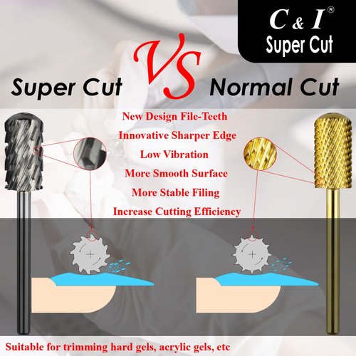 Upgrade Edition Large Barrel Smooth Top, Super Cut, Nail Drill for Electric Manicure Drill Machine, Nail Gel Remove (4 Extra Coarse - 4XC)