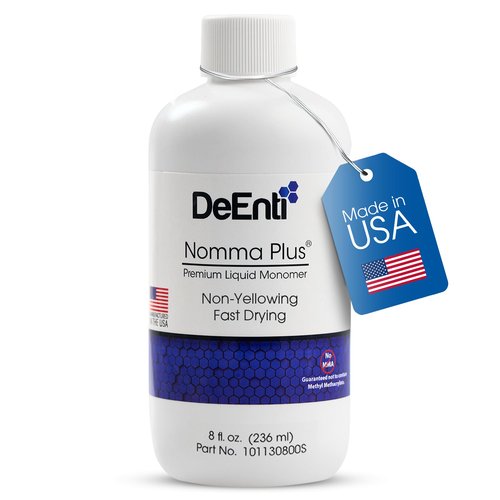 DeEnti Nomma Plus Professional Liquid Monomer, EMA Nail Liquid for Acrylic Powder, Non-Yellowing Monomer, 8oz Bottle, Professional Salon Quality Manicure and Pedicure Supplies