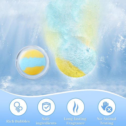 TranquilBliss Bath Bombs Set 50 PCS with 10 Rich Scents, Bath Bombs for Women, Natural Bubble Bombs with Shea Butter & Safe Oil, Ideal for Valentine's Day, Christmas, Birthday, Mother's Day Present