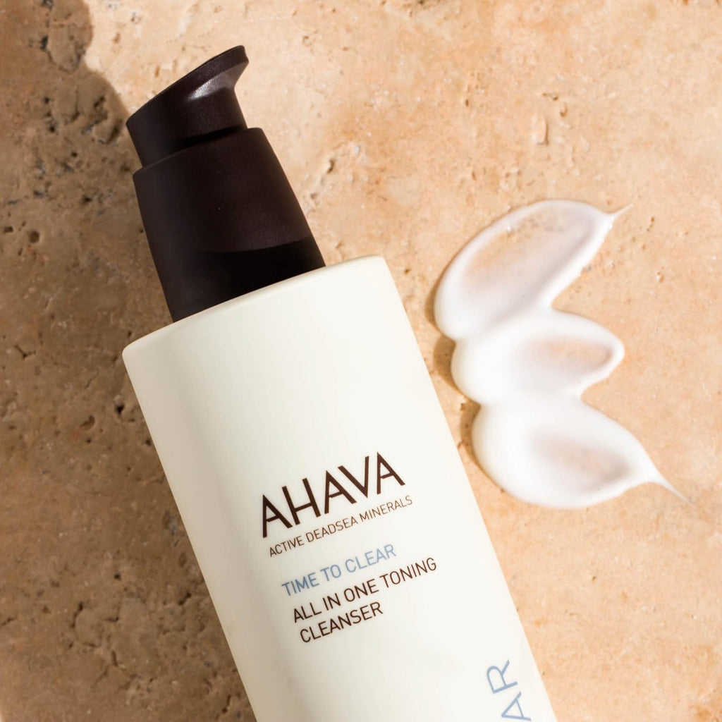 AHAVA All-In-One Toning Cleanser - Gentle Water-Based Formula for Makeup Removal & pH Balance | 8.5 Fl. Oz