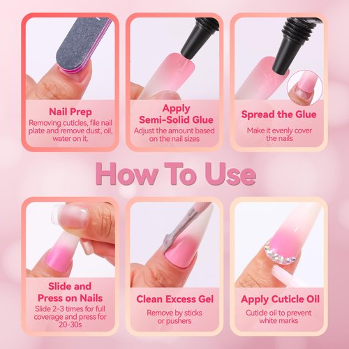 Makartt Hema-Free Semi Solid Nail Glue for Press On Nails, 20s Air Dry No UV Lamp, Super Strong 4+ Weeks Hold, Bubble Free Nail Adhesive for Acrylic Tips DIY Nail Art for Beginners & Salon Nail Techs