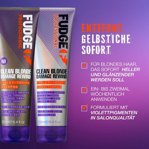 Shampoo by Fudge Clean Blonde Damage Rewind Violet-Toning Shampoo 1000ml