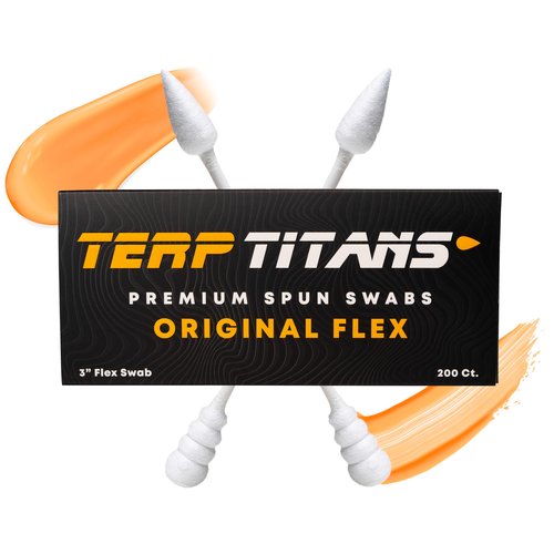 TerpTitans Original Flex Cotton Swabs (6 Pack, 1200 Count) – Dual-Tip with Spiral for Absorption & Fine Point for Precision | Flexible Paper Handle, Lint-Free