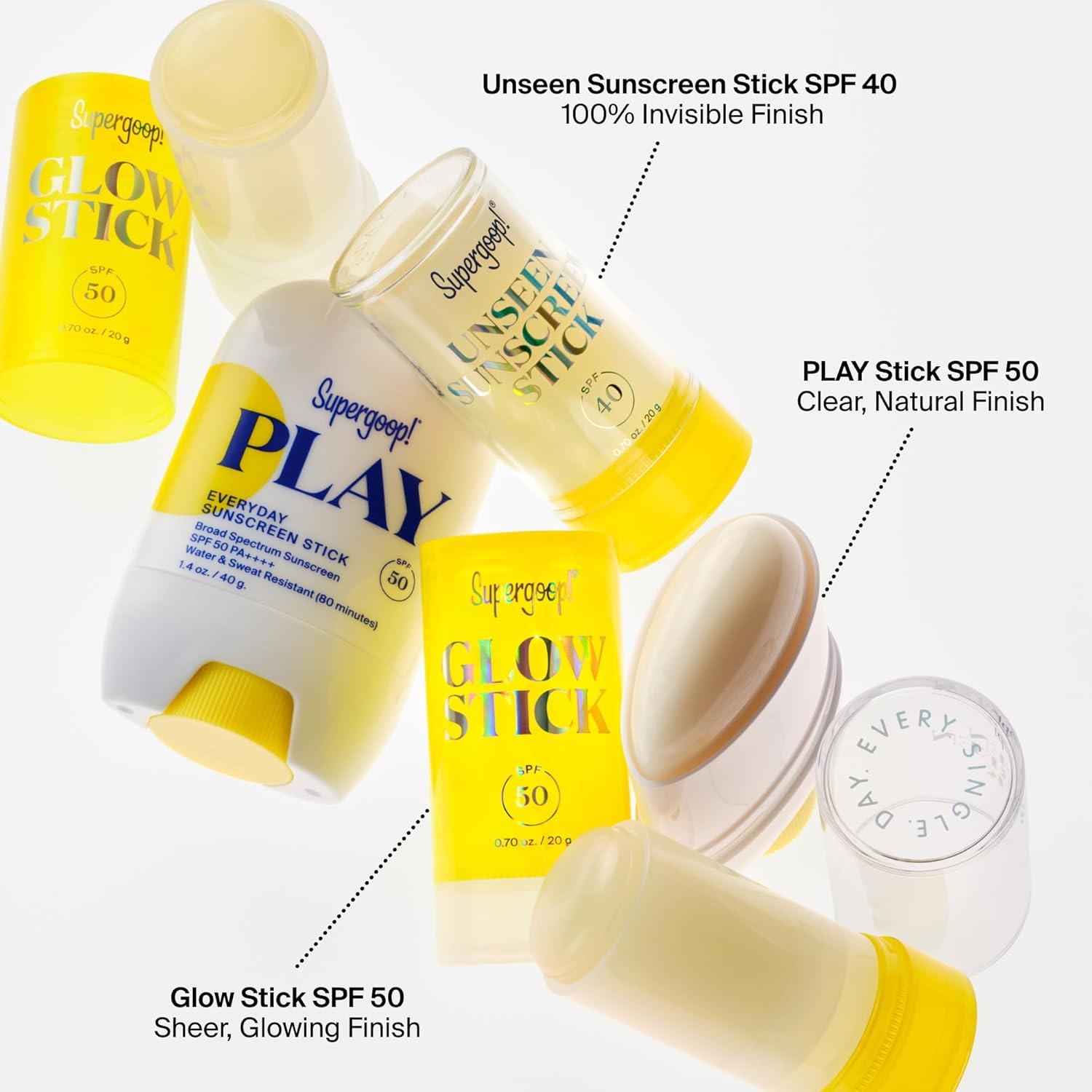 Supergoop! Glow Stick - SPF 50 PA++++ Dry Oil Sunscreen Stick for Face & Body | Brightens & Hydrates, Travel-Friendly 0.7 oz