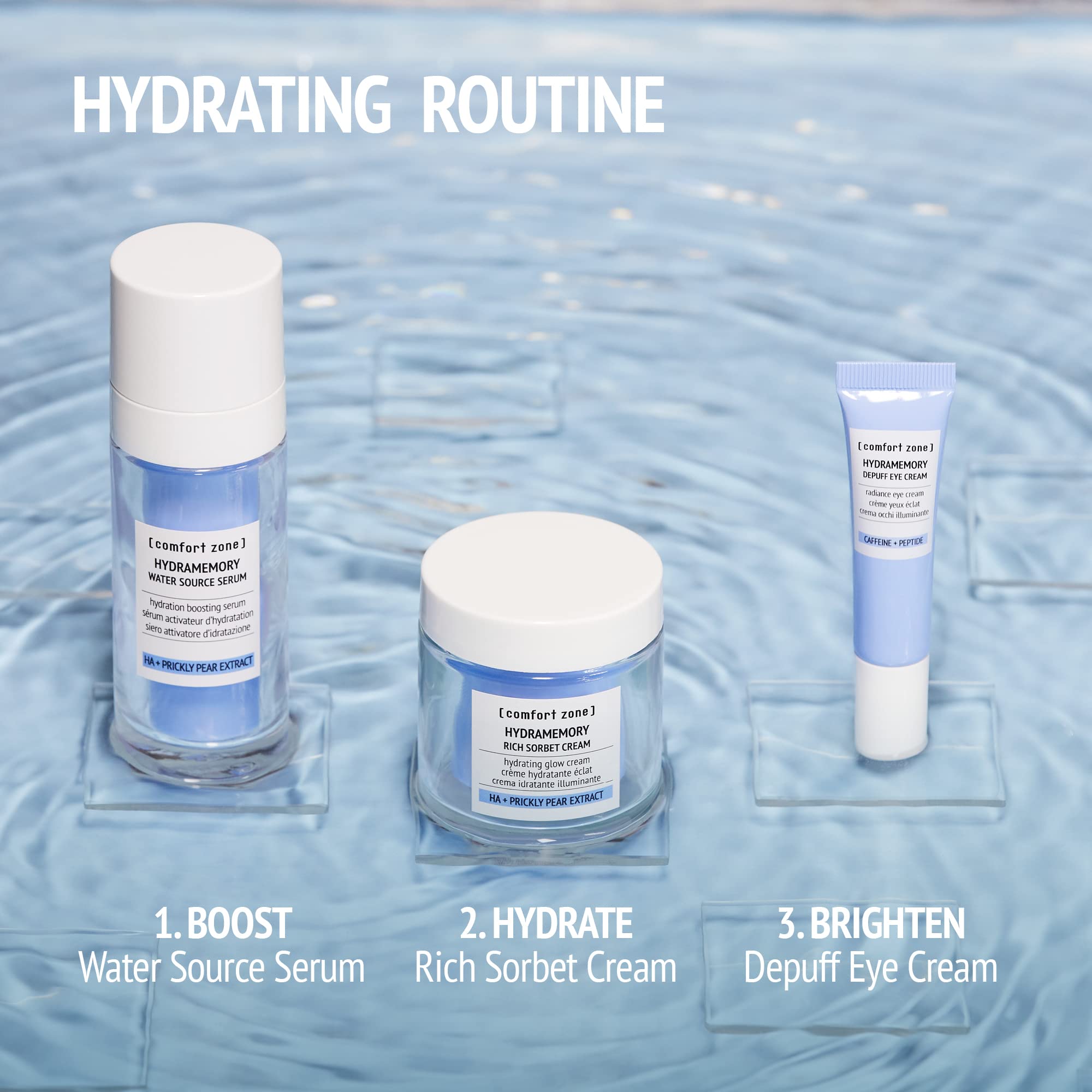 [ comfort zone ] Hydramemory Rich Sorbet Cream, Intense Hydration Face Moisturizer, Brightens, Smooths, Climate Adaptive, Vegan, Prickly Pear, Hyaluronic Acid, Dehydrated Skin, Daily Use, 1.69 Fl Oz