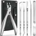6PCS Ingrown Toenail Treatment Set, Professional Pedicure Tools for Feet, Ingrown Toenail Removal Kit with Leather Case Foot Nail Care Tools Manicure Set for Ingrown Toenails Calluses Corn & Dead Skin
