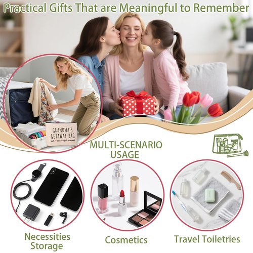 HDYHDY New Grandma Gifts Makeup Bag, Grandma Birthday Gifts for Nana Mimi Gigi Granny Grandmother, Best Promoted to Grandma Gift First Time 2026, Grandmas to Be Gift, Christmas Travel Cosmetic Bag
